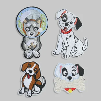 2PC de Desene animate Drăguț Oase de Câine Kawaii Broderie Aplicatiile de Fier pe Patch-uri pentru Haine Insigna Autocolant DIY T-shirt Album de Cusut Decor