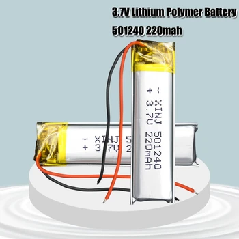 3.7 V 220mAh 501240 Baterie Li-Polimer Baterie Reîncărcabilă 501240 Li Po Celule Litiu pentru GPS Cască Bluetooth MP3, MP4 051240