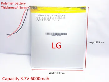 3.7 V,6000mAH (polimer litiu-ion baterie) Li-ion baterie pentru tableta pc de 7 inch, 8 inch 9inch 4593105 Transport Gratuit