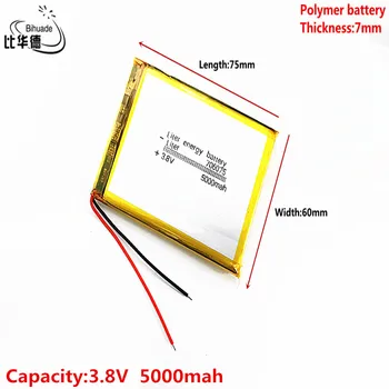 3.8 V,5000mAH 706075 Litru de energie baterie Polimer litiu-ion / Li-ion pentru tablet pc-ul BĂNCII,GPS,mp3,mp4