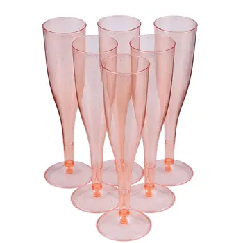 30pcs Șampanie Cupa de Plastic de Unică folosință Cupa Petrecere de Stocare Șampanie Cupa pentru Bar Magazin (Aur Roz)
