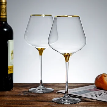 350-660ml de Lux de Aur Visiniu Sticla Vin Pahare Transparente paharul de vin Pahare de Cristal pentru Cupă de Șampanie Set Cesti