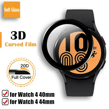 360 3D Curbat Film pentru Samsung Galaxy Watch 4 40mm HD Clare Temperat Pahar Ecran Protector Protector pentru Galaxy Watch 4 44mm