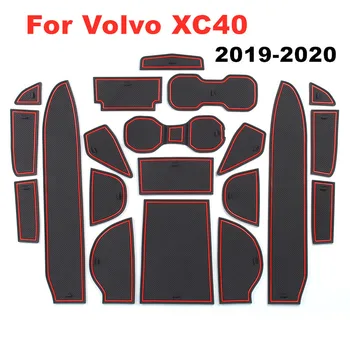 3D Cauciuc Mat Interne Anti-Alunecare Mat Usa Slot Pad Cup Perna Groove Mat Pentru Volvo XC40 2019-2020 Accesorii Auto