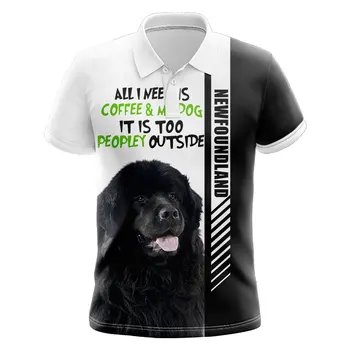 3D de Imprimare de Moda Colorat Animale Câine Newfoundland Elkhound Oameni de Agrement Tricou Polo Unisex Streetwears tricouri Plaja Scurt S-609