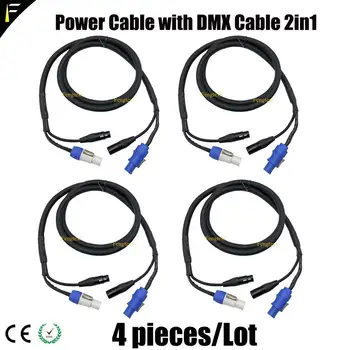 4 bucati Etapa Lumina Cablu de Alimentare (NC3FCA NC3FCB)& DMX512 Semnal Integrat 2in1 Sârmă Cabluri