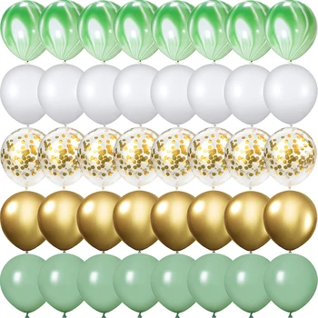 40PCS Verde & Albastru de Noapte de Aur Baloane din latex Metalizate Confetti nunta, Ziua de nastere Fericit copil de dus petrecere de Halloween Casa Decorati