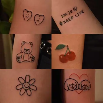 48pcs/lot urs drăguț dragoste floare de cires minunat tatuaj temporar tatuaj autocolante pentru femei apă de transfer false false tattos