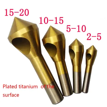 4buc Set Titan Countersink Debavurare Burghiu Taper Hole Cutter Oțel/Aluminiu cu cap Înecat Cap Șanfrenare Instrumente 2-5-10-15-20