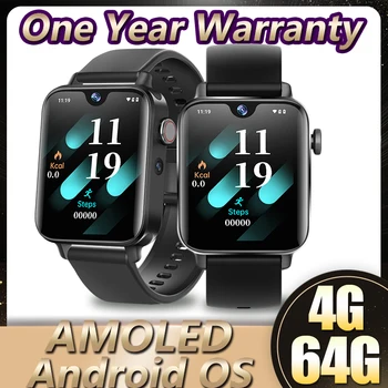4G Ecran AMOLED Smartwatch Presiune WIFI SIM Apel Video Bărbați Femei Ceas Inteligent sistem de OPERARE Android Temperatura Corpului Dual Camera 64G en-Gros
