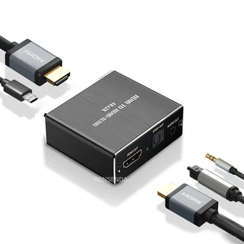 4K HDMI Audio Extractor Stereo Extractor Convertor HDMI La HDMI Optic TOSLINK SPDIF + 3.5 mm Audio Splitter Pentru PC, PS3/4 Loptop