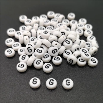 4x7mm Litera G Aplatizată Alfabetul Margele Acrilice, Margele Pentru Bijuterii DIY Brățară Colier Accesorii