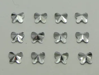 500 de Argint-placă Acrilică Rivoli Fluture Flatback Stras Cabochons Pietre 8mm