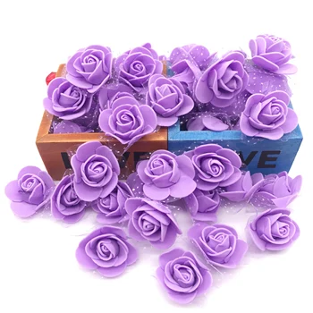 50Pcs/lot 3,5 cm Mini Spuma PE Rose Capete de Mătase Artificială Flori Pentru Grădină Acasă DIY Pompom Coroane de flori Decor Nunta Consumabile