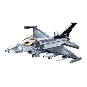 521Pcs Militare de luptă F16 Block NE Falcon avion Model Război Modern, Clădire din Cărămidă Jucarii Pentru Copii de Craciun
