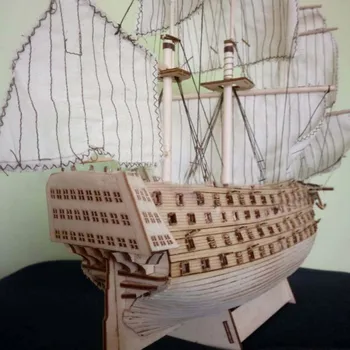 52cm Mult DIY din Lemn Asamblate Victoria Royal Navy Navă cu Pânze Model de Barca de Decorare jucării pentru copii Vechi corabie model