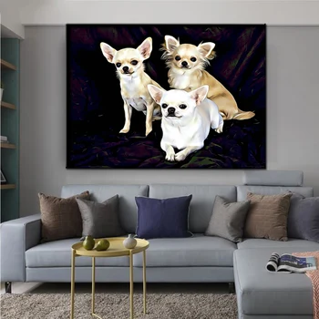 5D Diy Diamant Pictura Chihuahua Diamant Mozaic Câine Animal de Diamant Broderie Plină Pătrat Rotund Burghiu PuzzlesZP-4766