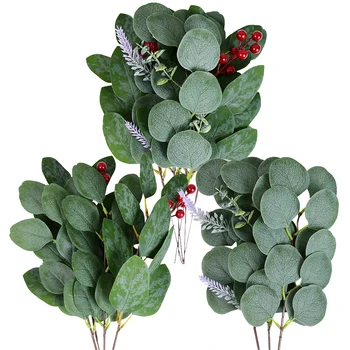 5Pcs Artificiale Plante Eucalipt Ramuri Dolar de Argint Frunze de Eucalipt Decoratiuni pentru Nunta Aranjament de Vacanță Verdeață