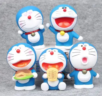 5pcs/Lot PVC Acțiune Drăguț Figura Jucarii Model Kawaii Doraemon Dorayaki Anime Colecție de Păpuși Pentru Copii Cadouri