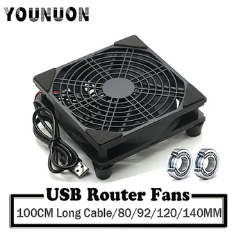 5V USB Router Ventilator de 80mm, 92mm 120mm 140mm DIY TV Box Mingea/Maneca Cooler & Plasă de Protecție Desktop Ventilatorului de Răcire