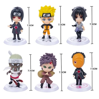 6-18Pcs/Set 7-8CM Naruto Cifre Anime Model Sasuke Kakashi Sakura Gaara Versiune Q PVC Papusa Drăguț Copii Cadou mai mare parte a Cumpăra o Mulțime de Jucării
