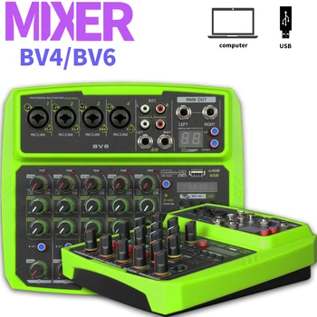 6-Canal Digital de Efecte Audio Mixer Acasă Scenă în aer liber, Mixer de Sunet Live placa de Sunet USB cu 16 DSP / Bluetooth / MP3