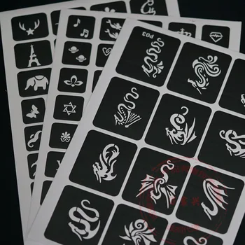 635Pcs Stencil Tatuaj pentru Pictura Desen Imagini Tubulare Mici Tatuaje Temporare Template-uri de Culoare Desen de Carte Broșură de aprovizionare