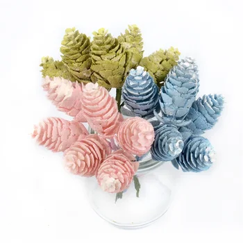 6pcs Flori Artificiale din material Plastic Ananas Iarbă Artificială Nuci de Pin Conuri de Nunta Decor de Crăciun DIY Scrapbooking Ambarcațiuni