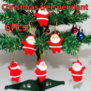 6Pcs Jucării Decorative de Culoare Roșie Mini Mos Craciun Papusa Cadouri Cadouri de Crăciun Pom de Crăciun Pandantiv