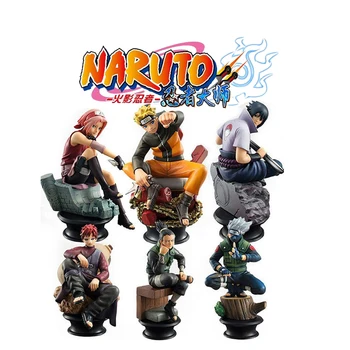 6pcs/set Naruto Anime Acțiune Figura Noua din Pvc Anime Naruto Sasuke Naruto Uzumaki Pvc Modelul Scena de Jucării pentru Copii Cadou de Ziua de nastere