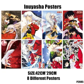 8 buc/lot Toy Anime Inuyasha Postere Kikyo Autocolant Picturi pe Perete Poza 42x29cm 8 diferite Imagine în Relief Poster