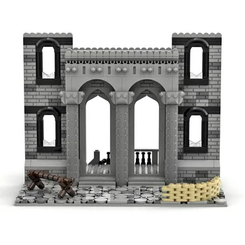 855Pcs+ WW2 Serie de Scene Militare Clădire de Birouri de Luptă Ruinele Mici Particule Bloc Kit Model de Jucărie Copii Băieți Cadou