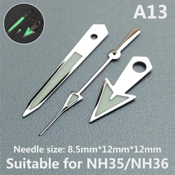Accesorii ceas de ceas indicator NH35 mâinile pointer verde luminos, potrivit pentru NH35, NH36 mișcare A13