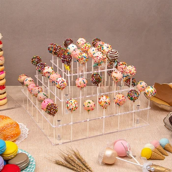 Acrilic Clar Lollipop Rack Bomboane Lollipop Sta DIY Petrecere de Nunta Tort de Afișare Suport Rotund Pătrat Dreptunghi Supermarket Magazin