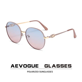 AEVOGUE Noi ochelari de Soare pentru Femei Ochelari de Exterior Polarizat ochelari de Soare Barbati UV400 Metal Cadru Oval AE1127