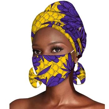 African Headwraps Cercei Bumbac Imprimare Susținere A Capotei Ankara Ceara Tesatura De Bumbac Ankara Africane Văl Masca Meci De Imprimare