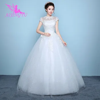 AIJINGYU 2021 elegant nou de vânzare fierbinte ieftine minge rochie de dantelă sus înapoi formale rochii de mireasa rochie de mireasa WK136