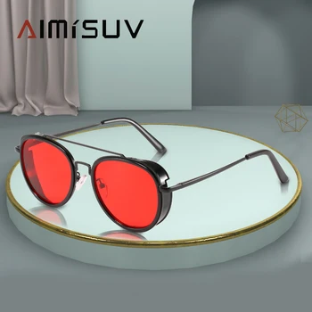 AIMISUV Steampunk ochelari de Soare Barbati Femei 2023 Brand de Moda Rotund de Conducere Ochelari de Soare de sex Feminin Retro Punk Nuante Femei UV400