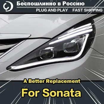 AKD Styling Auto Faruri pentru Hyundai Sonata 8 MK8 2010-2014 Faruri LED DRL Cap Lampa Proiector Led Accesorii Auto
