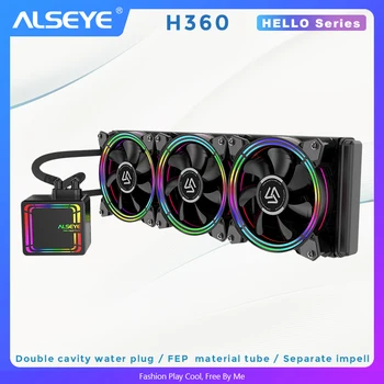 ALSEYE H360 AIO Lichid CPU Cooler RGB Ventilator de Răcire cu Apă 120mm PWM Fan Cooler de Apă pentru LGA 775/115x/1366/2011/AM2/AM3/AM4