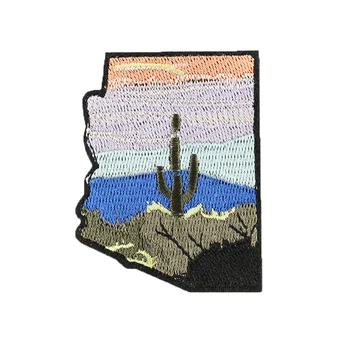 America de Stat din Arizona Cactus Patch-uri Brodate Saguaro de Stat Arizona Harta Motiv Emblema de Fier pe Coase pe Patch-uri