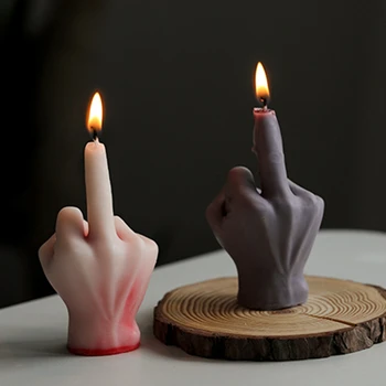Amuzant Degetul Mijlociu Silicon Lumânare Mucegai Mâna Omului Lumânare De A Face Manual Cu Rășină Săpun Lut Mucegai Cadou Craft Supplies Decor Acasă