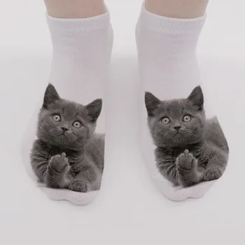Amuzant Pisica Ciorap 3D Cat Tipărite Brățara Sosete Low-Cut Sport Sock Animale Drăguț Șosete de Primăvară de Toamnă Etaj Șosete Fete de Craciun