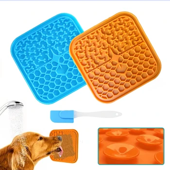 Animalul Linge Silicon Mat pentru Câini de Companie Slow Food Placa de Câine de Baie Distragere a atenției de Silicon Câine Fraier Alimentare de Câine de Formare Alimentator Consumabile