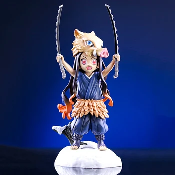 Anime drăguț Demon Slayer Figura Kimetsu Nu Yaiba GK Kamado Nezuko PENTRU că Hashibira Inosuke Acțiune Figura 19cm PVC Model de Jucarii si Cadouri