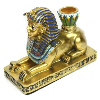 Antic Egiptean Suport Lumanare Zeita Sfinxul Anubis Sfeșnic Rasina De Artizanat Mobilier Acasă Ornamente Decor