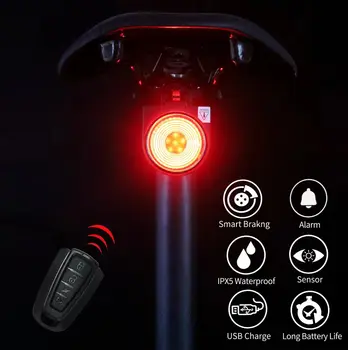 Antusi A8 Wireless De Alarmă Antifurt Remo Bicicleta Cu Led Portabil Cu Baterie Reîncărcabilă Lumina Din Spate Bell Ciclism Flash Stop Lampa De Frână De Bicicletă