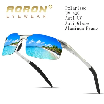 AORON Polarizat ochelari de Soare Barbati Sport de Conducere Ochelari de Soare UV400 Protecție Cadru de Aluminiu Oglindă ochelari de Soare Ochelari de Epocă