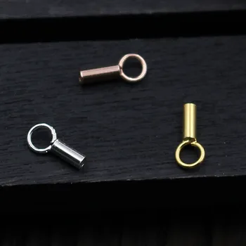 Argint 925 Round Cordoane de Piele Capac se Potrivesc 1mm a Crescut de Aur/Aur Color Metal Conector Cleme DIY Colier Bijuterii de Luare