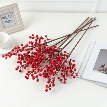 Artificiale Red Berry Buchet de Flori False Plante pentru Casa Vaza Decor de Crăciun Ornamente pentru Pomul de Anul Nou 2023 Petrecere de Craciun Decor
